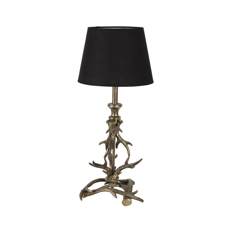 Antler Lamp, Antique Gold