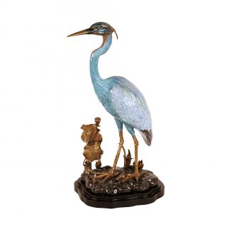 blue crane figurine