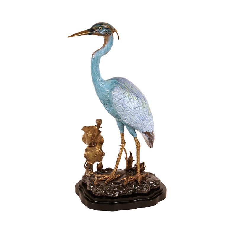 blue crane figurine