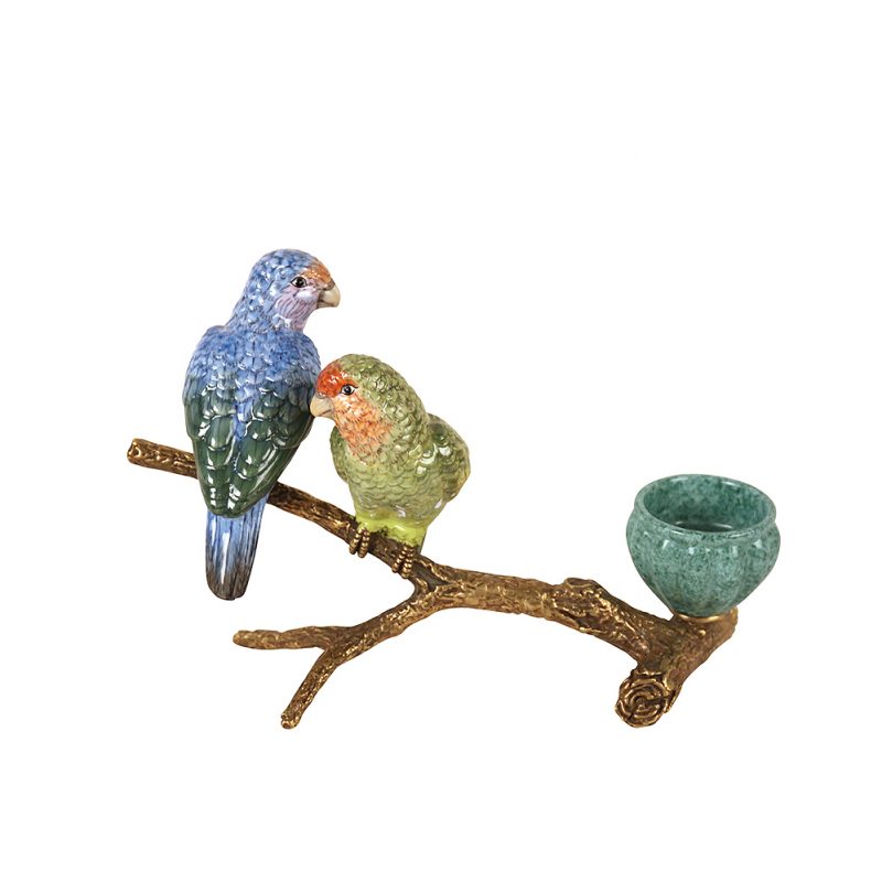 parrots on twig
