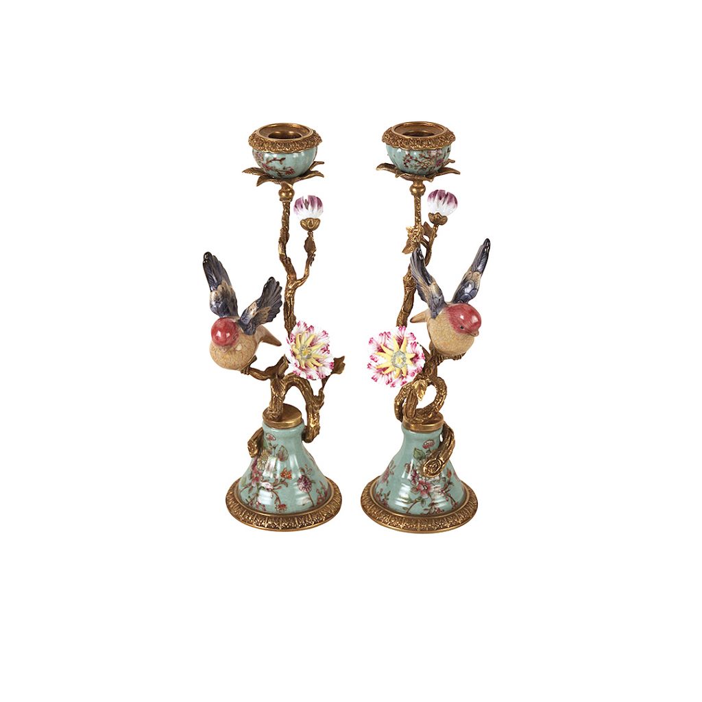 carnival bird candleholders