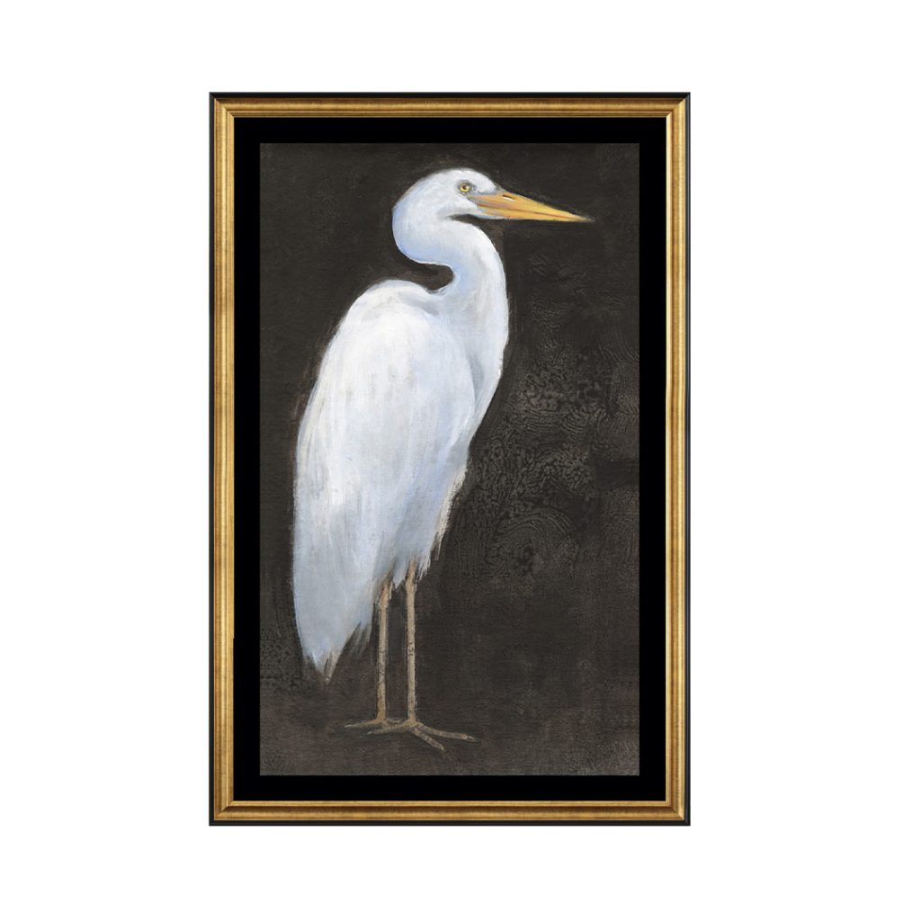 white heron wall art